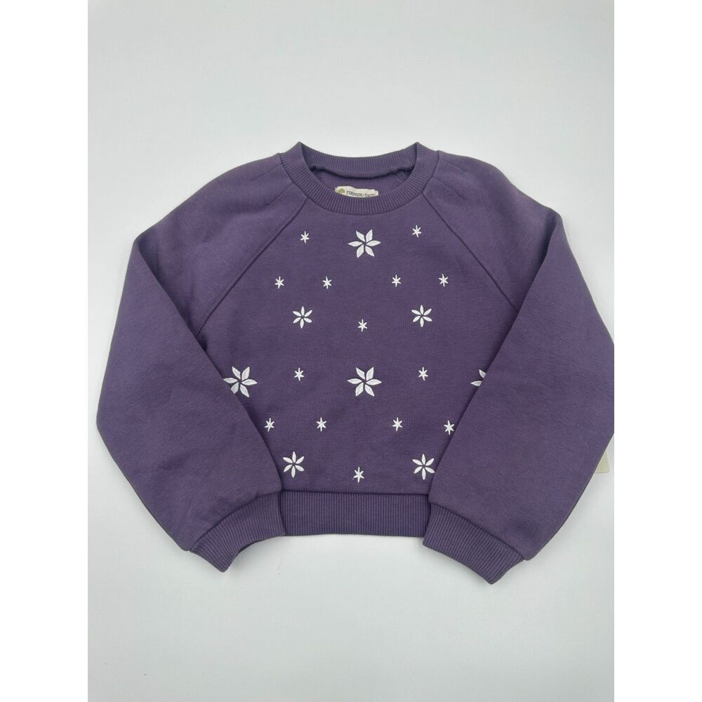 Tucker + Tate Girls Top Long Sleeves Sz 5 Crew Neck & Flowers Purple NWT